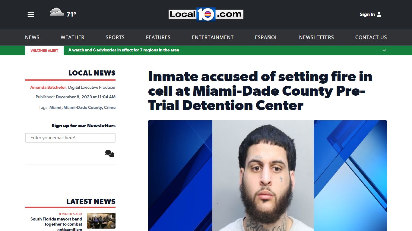 Inmate accused of setting fire in cell at Miami-Dade County Pre-Trial ...